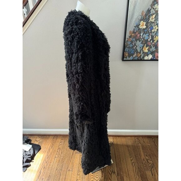 NWT Flo Atelier Fuzzy Open Front Black Jacket Size XS - Picture 4 of 5